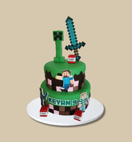 Minecraft Theme Cake